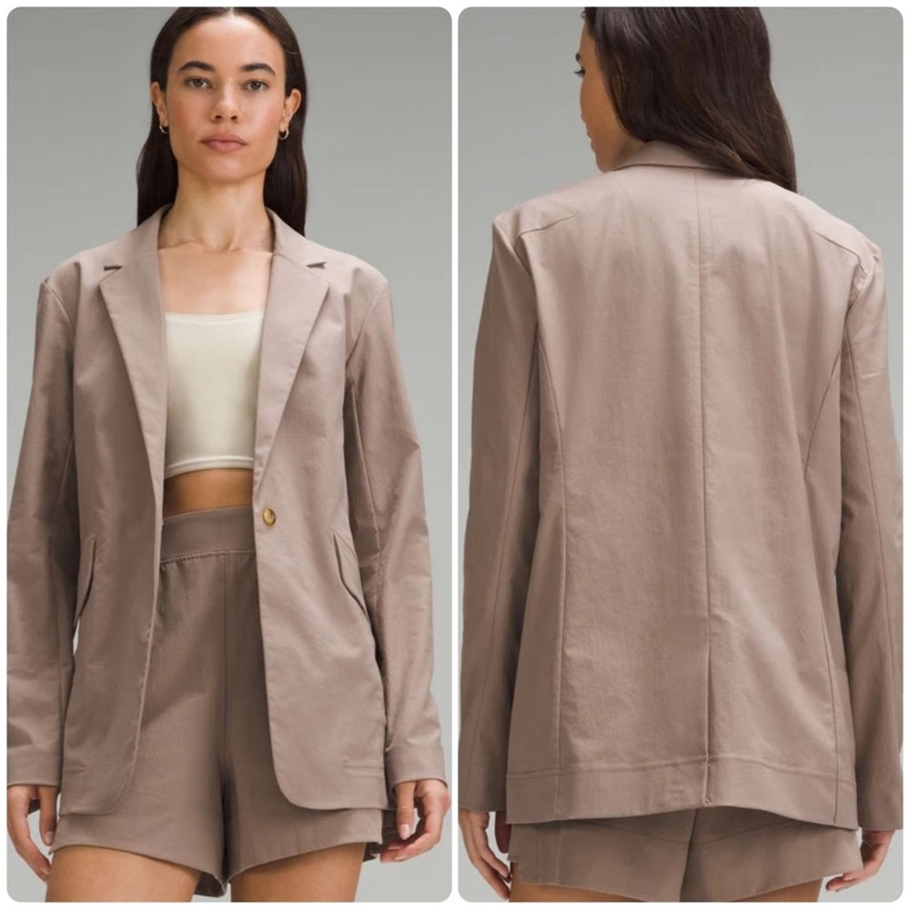 Nwt Lululemon Athletica Taupe‎  relaxed fit twill blazer
